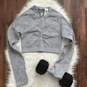 ✨GYMSHARK | OG Camo Crop Top | Grey | Size L